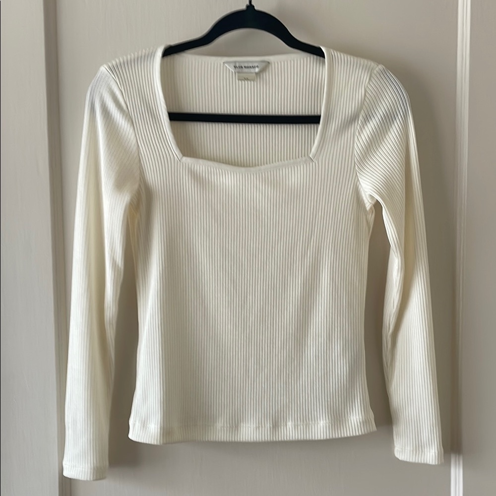 Club Monaco Square Neck Long Sleeve Top Small Petite